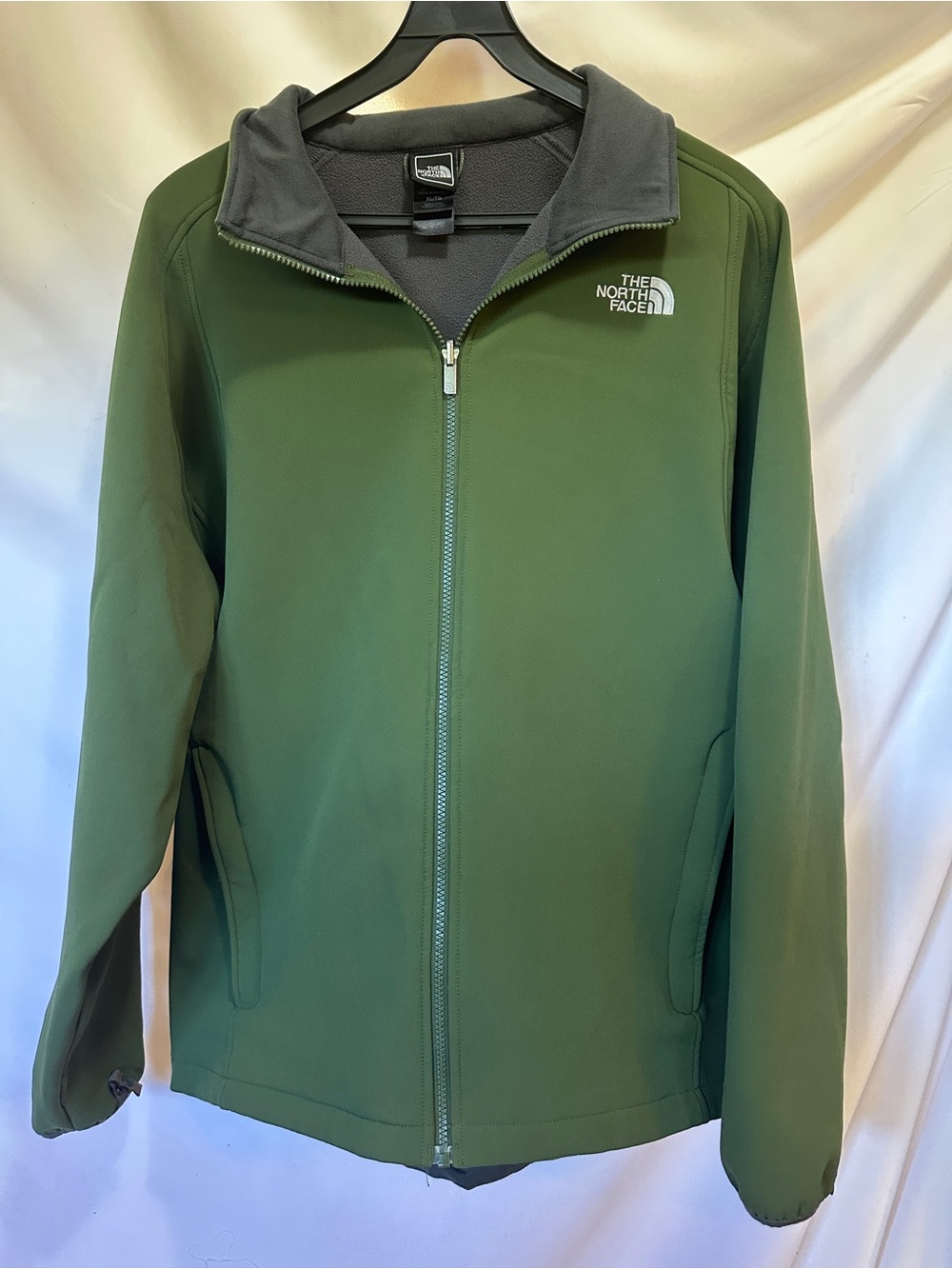 Green North Face Softshell Fall Jacket